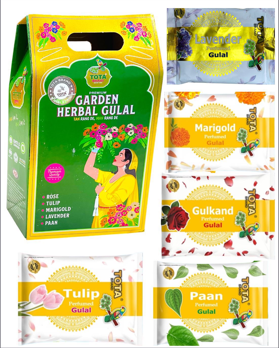 Tota Brand - Garden Herbal Gulal Gift Pack 
